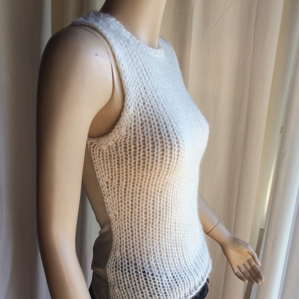 Guess? Sheer White Sweater Tank